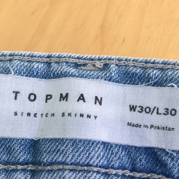TOPMAN‎ button fly, 5 pocket jeans size 30 x 30 excellent condition - Picture 5 of 6